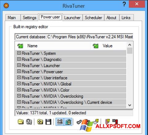 Ekran görüntüsü RivaTuner Windows XP