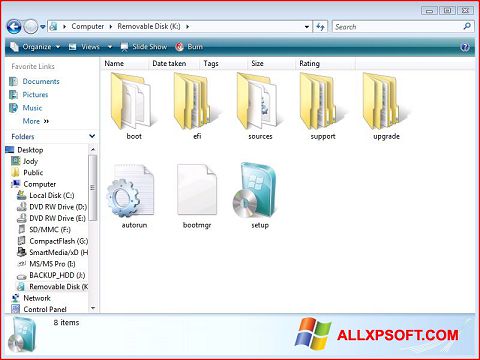 Ekran görüntüsü Windows 7 USB DVD Download Tool Windows XP