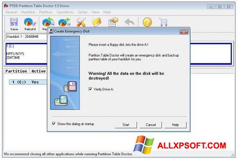 Ekran görüntüsü Partition Table Doctor Windows XP