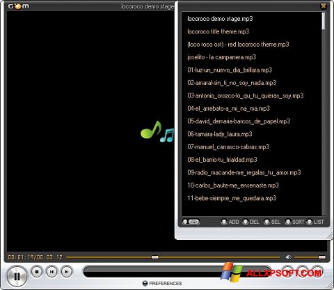 Ekran görüntüsü GOM Player Windows XP