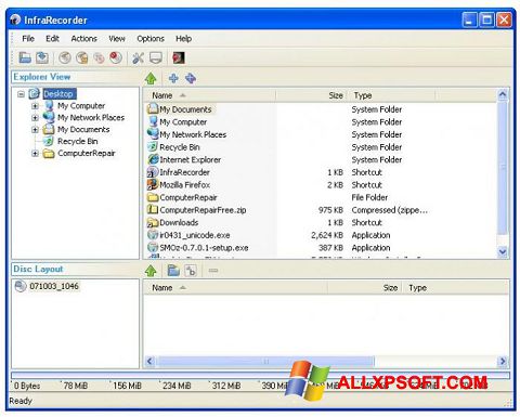Ekran görüntüsü InfraRecorder Windows XP