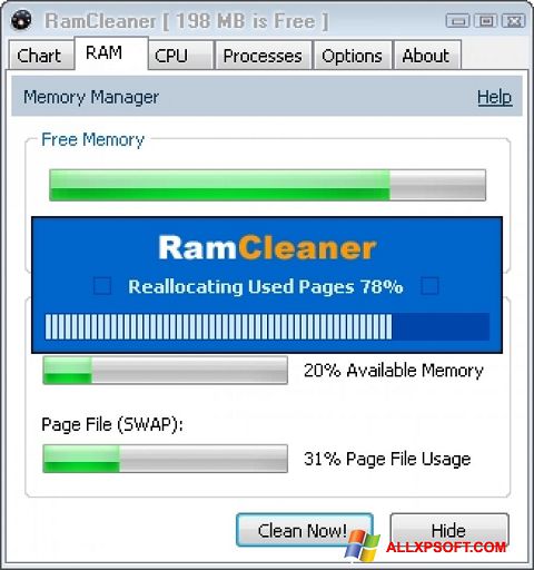 Ekran görüntüsü RamCleaner Windows XP