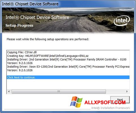 Ekran görüntüsü Intel Chipset Device Software Windows XP