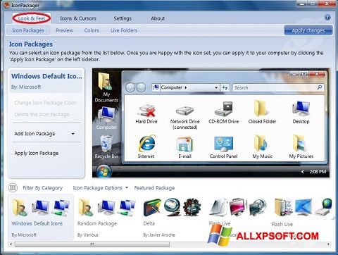 Ekran görüntüsü IconPackager Windows XP