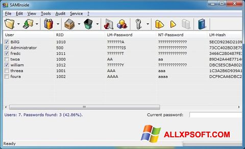 Ekran görüntüsü SAMInside Windows XP