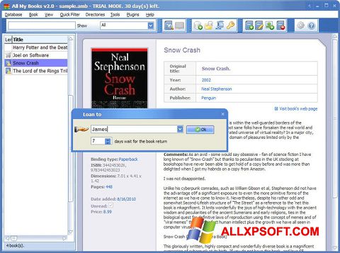 Ekran görüntüsü All My Books Windows XP