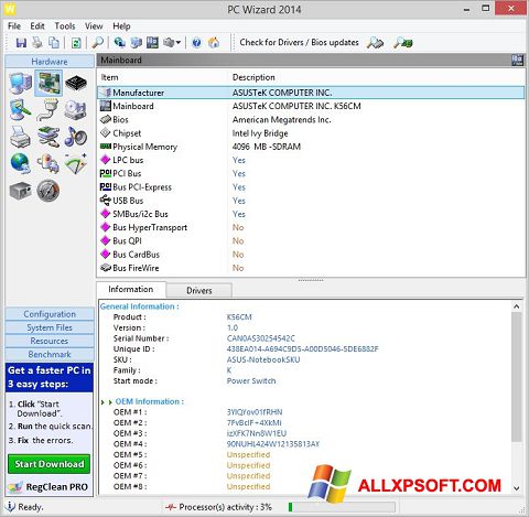 Ekran görüntüsü PC Wizard Windows XP