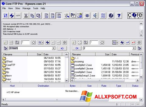 Ekran görüntüsü Core FTP Windows XP