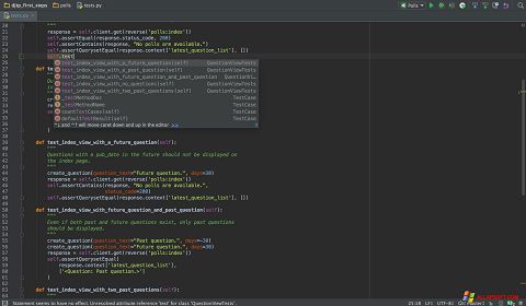 Ekran görüntüsü PyCharm Windows XP