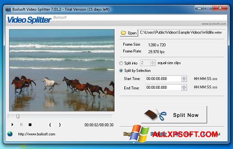 Ekran görüntüsü Boilsoft Video Splitter Windows XP