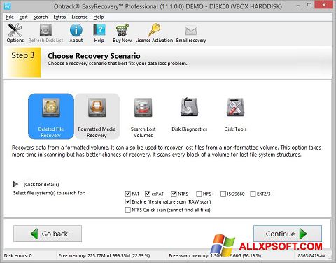 Ekran görüntüsü EasyRecovery Professional Windows XP