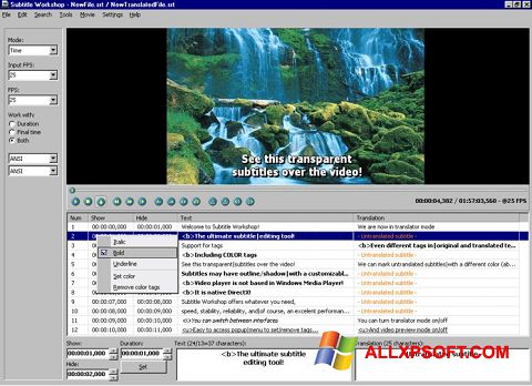 Ekran görüntüsü Subtitle Workshop Windows XP