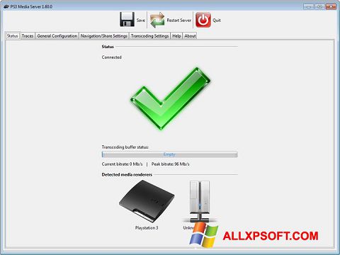 Ekran görüntüsü PS3 Media Server Windows XP