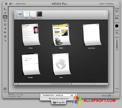 Ekran görüntüsü Skitch Windows XP