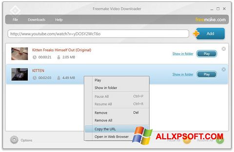 Ekran görüntüsü Freemake Video Downloader Windows XP