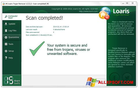 Ekran görüntüsü Loaris Trojan Remover Windows XP