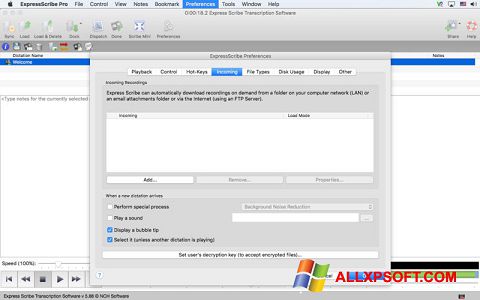 Ekran görüntüsü Express Scribe Windows XP