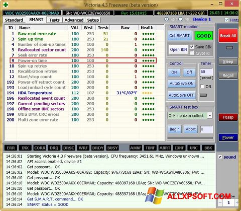 Ekran görüntüsü Victoria Windows XP