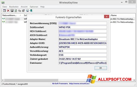 Ekran görüntüsü WirelessKeyView Windows XP
