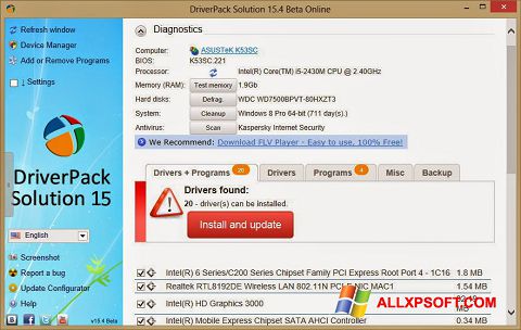 Ekran görüntüsü DriverPack Solution Online Windows XP