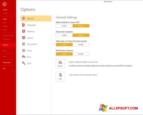 Ekran görüntüsü PDF Architect Windows XP