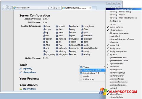 Ekran görüntüsü WampServer Windows XP