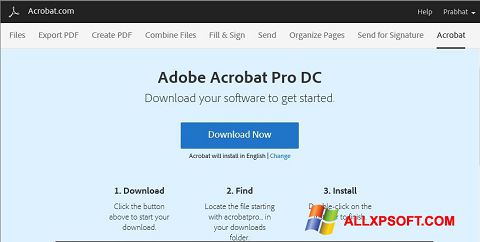 Ekran görüntüsü Adobe Acrobat Windows XP