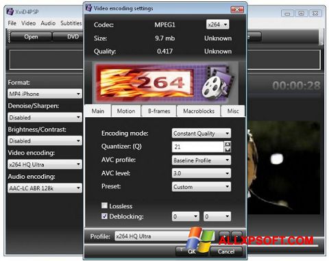 Ekran görüntüsü XviD4PSP Windows XP