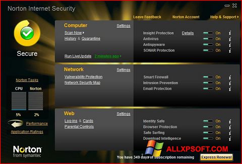 Ekran görüntüsü Norton Internet Security Windows XP