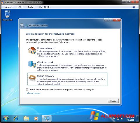 Ekran görüntüsü Windows Virtual PC Windows XP