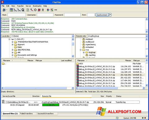 Ekran görüntüsü FileZilla Server Windows XP