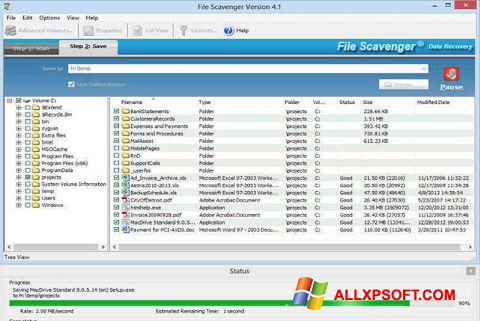 Ekran görüntüsü File Scavenger Windows XP