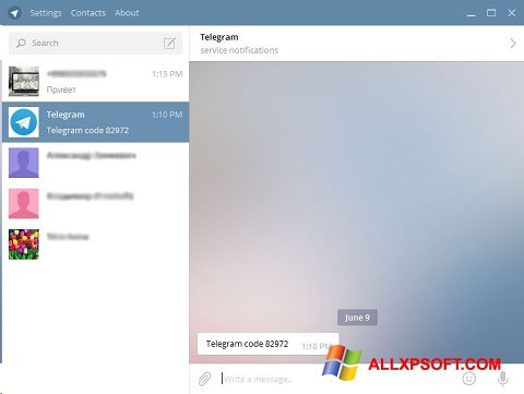 Ekran görüntüsü Telegram Desktop Windows XP