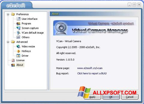 Ekran görüntüsü VCam Windows XP
