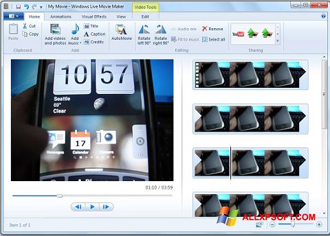 Ekran görüntüsü Windows Live Movie Maker Windows XP