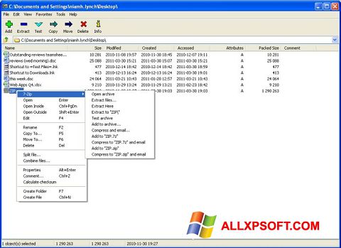 Ekran görüntüsü 7-Zip Windows XP